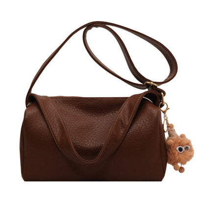 Ielgy Retro Lychee Pattern Soft Leather Pillow Bag Simple Niche One-Shoulder Diagonal Casual Bag