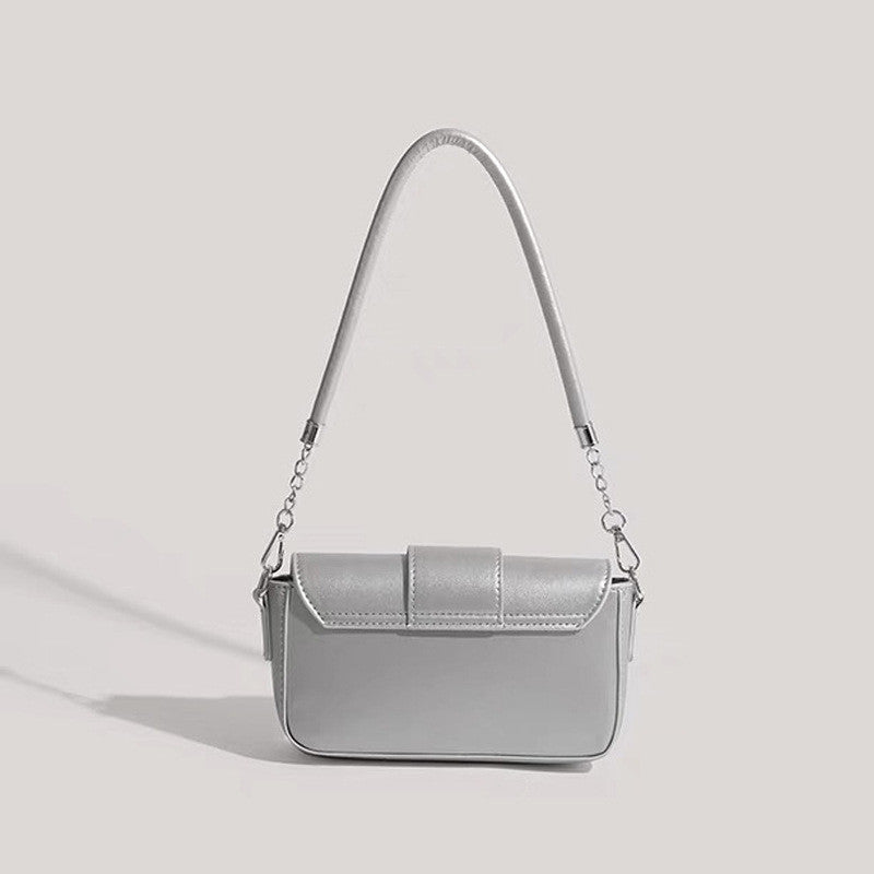 Ielgy Niche Trendy Metallic Silver Underarm Female Bag