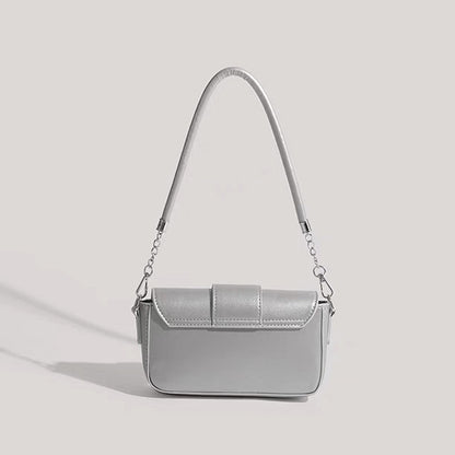 Ielgy Niche Trendy Metallic Silver Underarm Female Bag