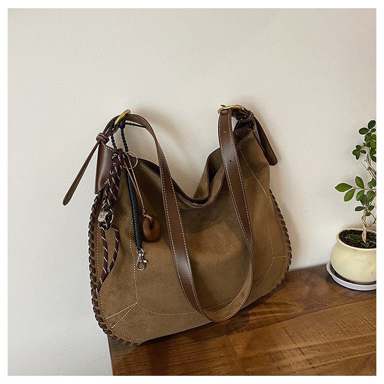 Ielgy Fashion Trendy Leopard Print Tote Bag Retro Casual One-Shoulder Large-Capacity Commuter Underarm Bag