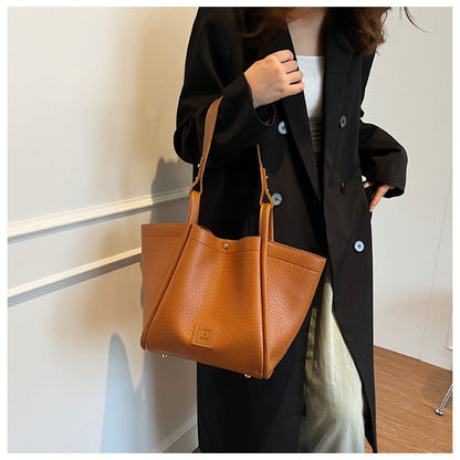 Ielgy Large Capacity Underarm Bag Autumn Winter Trendy Retro Tote Bag