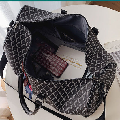 Ielgy Waterproof pu Travel Bag Portable Large-Capacity Casual Diagonal Short-Distance Business Travel Luggage Storage Bag