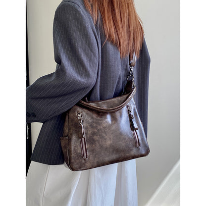 Ielgy Autumn Winter Retro Large Capacity Underarm Female Bag Commuter Shoulder Messenger Bag