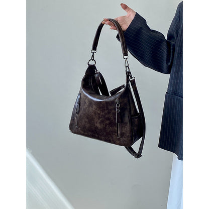 Ielgy Autumn Winter Retro Large Capacity Underarm Female Bag Commuter Shoulder Messenger Bag