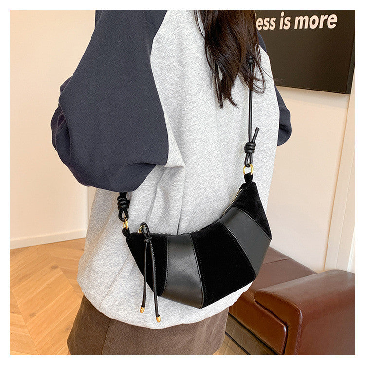 Ielgy Retro Niche High-End Frosted Dumpling Bag French One-Shoulder Messenger All-Match Commuter Croiss