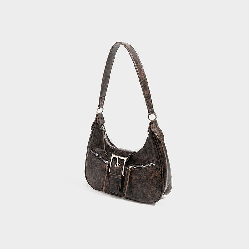 Ielgy Melade Underarm Bag Retro One-Shoulder Cross-Body Fashion Crescent Bag