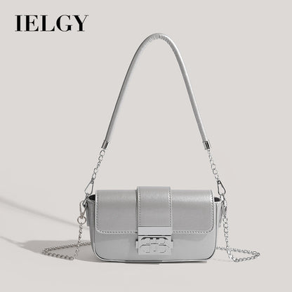 Ielgy Niche Trendy Metallic Silver Underarm Female Bag