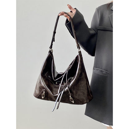 Ielgy Female Bag Autumn Winter Retro Merad Large-Capacity One-Shoulder Messenger