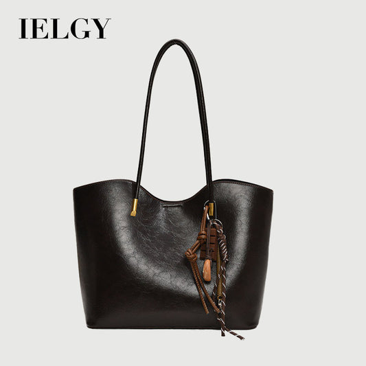 Ielgy High-End Sense Large-Capacity Ladies Shoulder Bag College Students Class Commuter To