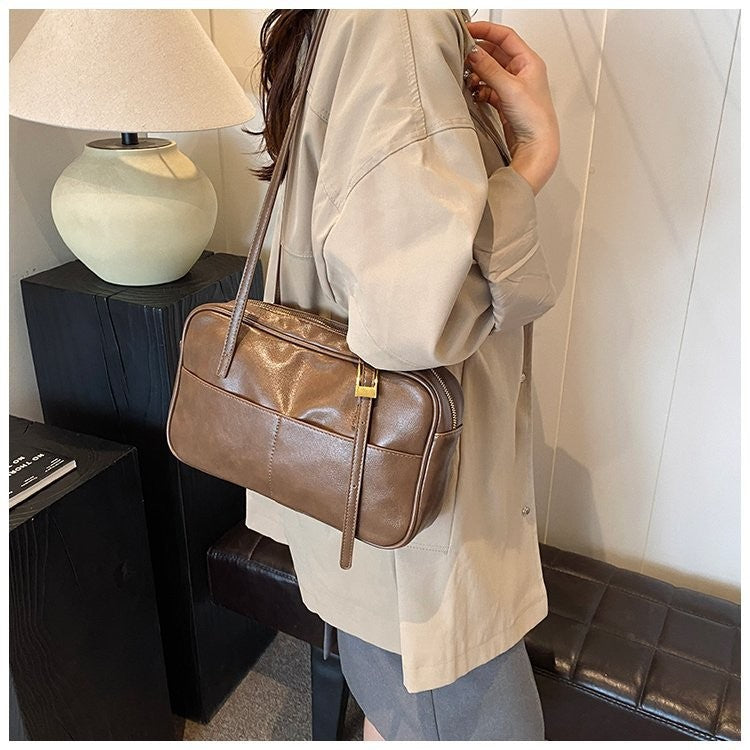 Ielgy Hand-Carry Retro Fashion Tote Bag Trendy Large-Capacity One-Shoulder High-End Un