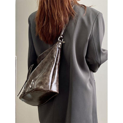 Ielgy Female Bag Autumn Winter Retro Merad Large-Capacity One-Shoulder Messenger