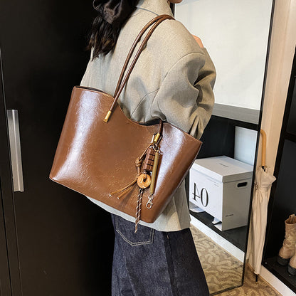 Ielgy High-End Sense Large-Capacity Ladies Shoulder Bag College Students Class Commuter To