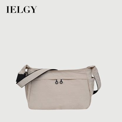 Ielgy Nylon Tote Bag Korean Version Solid Color Underarm Bag Large Capacity Simple Casual Shoulder Bag