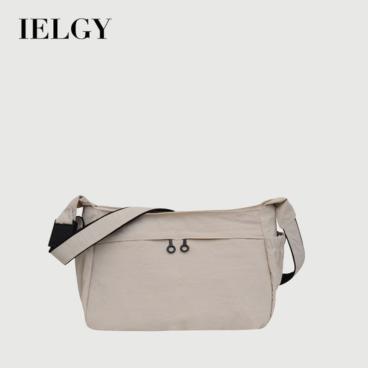 Ielgy Nylon Tote Bag Korean Version Solid Color Underarm Bag Large Capacity Simple Casual Shoulder Bag