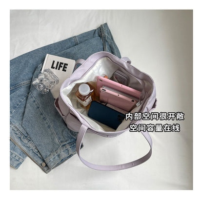 Ielgy Ladies Shoulder Bag Urban Commuter Large Capacity Tote Bag Lightweight Travel Simple Nylon Cloth Handbag