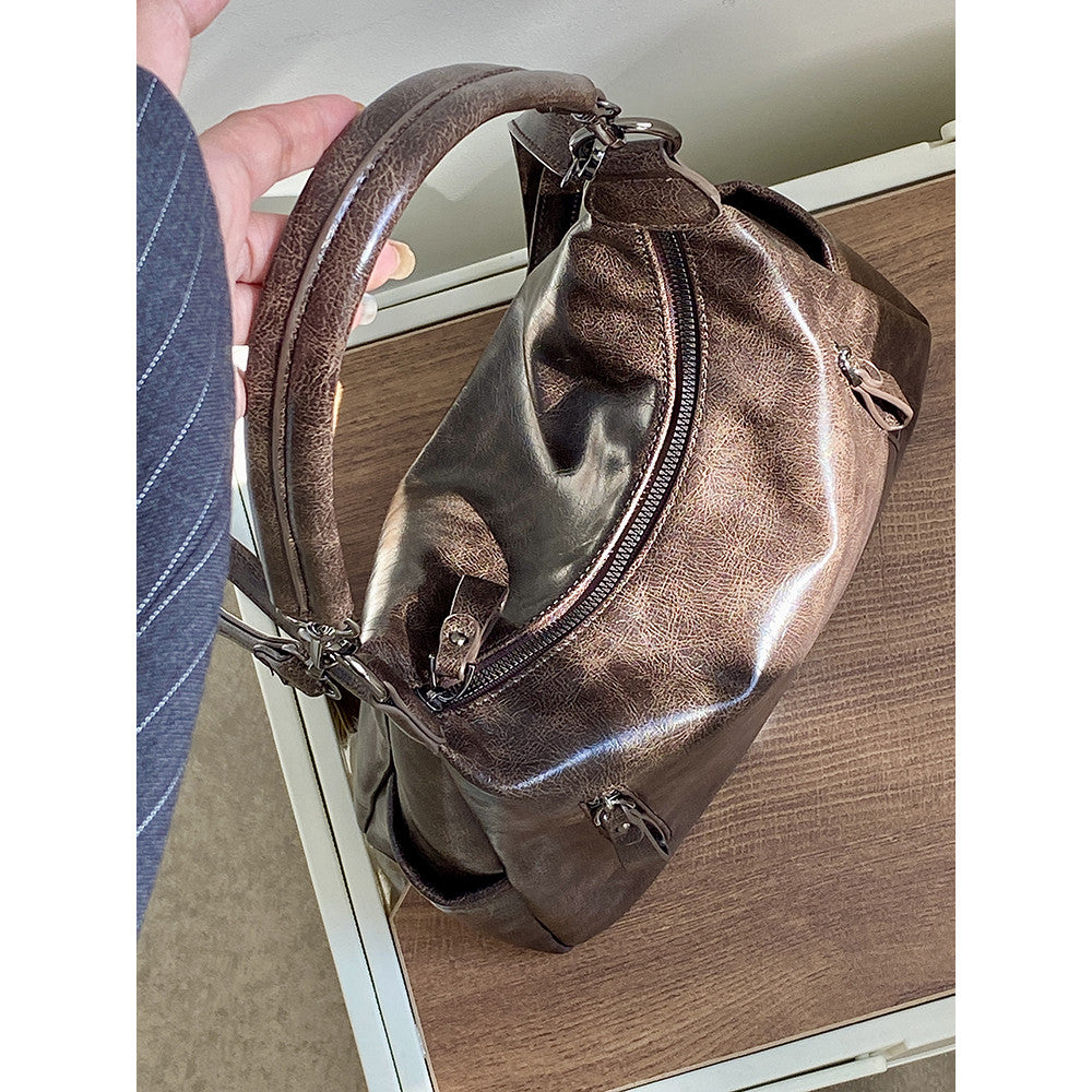 Ielgy Autumn Winter Retro Large Capacity Underarm Female Bag Commuter Shoulder Messenger Bag