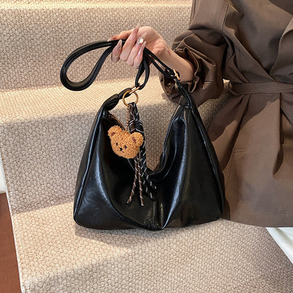 Ielgy Autumn Winter Large-Capacity All-Match Commuter Shoulder Soft Leather Mess