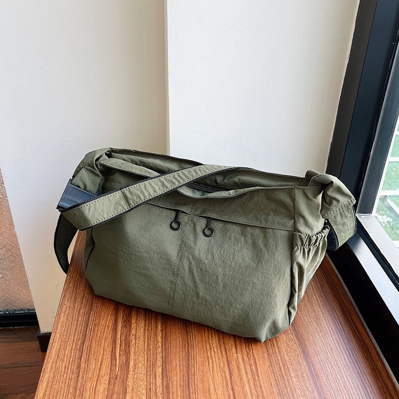 Ielgy Nylon Tote Bag Korean Version Solid Color Underarm Bag Large Capacity Simple Casual Shoulder Bag