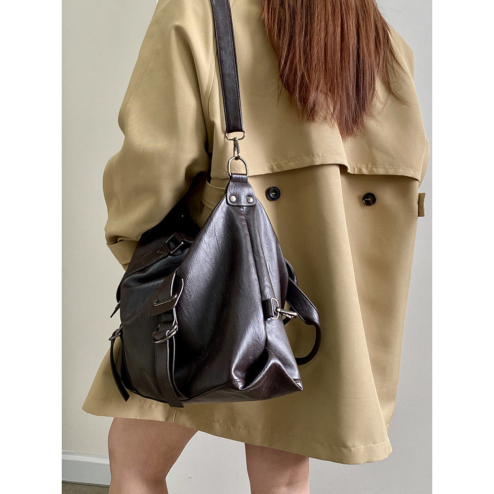 Ielgy Female Bag American Retro One-Shoulder Messenger Portable Tote Bag Large Capacity Bag