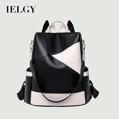 Ielgy Multifunctional Anti-theft Backpack Casual Fashion Soft Leather Large Capacity Outdoor Travel Backpack