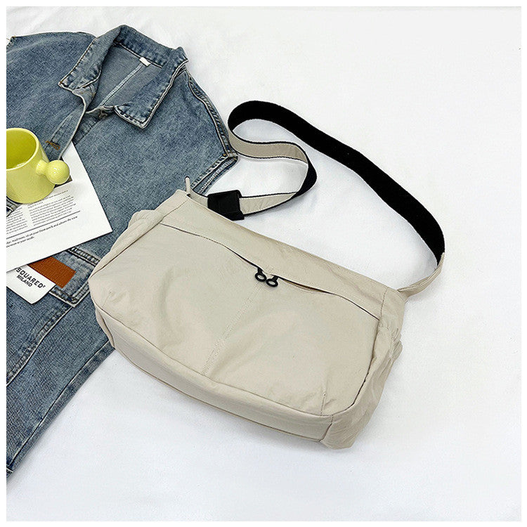 Ielgy Nylon Tote Bag Korean Version Solid Color Underarm Bag Large Capacity Simple Casual Shoulder Bag