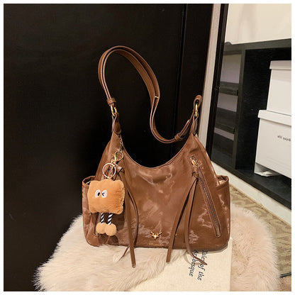 Ielgy High-End Commuter Retro Large-Capacity Autumn Winter All-Match One-Shoulder To