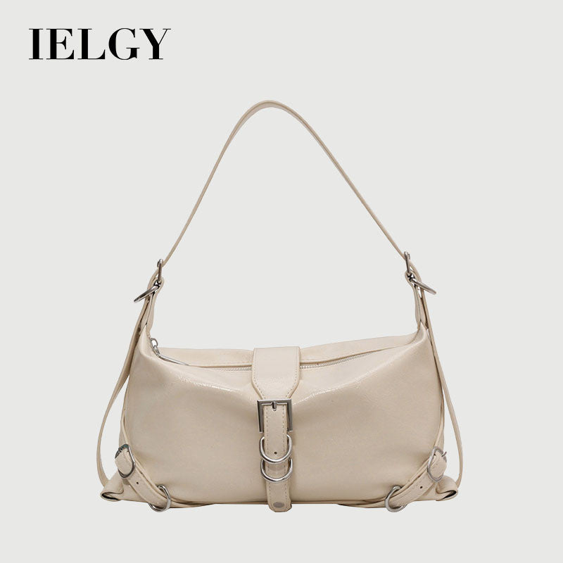 Ielgy Ladies Fashion Texture One-Shoulder Underarm Bag Can Be Cross-Body