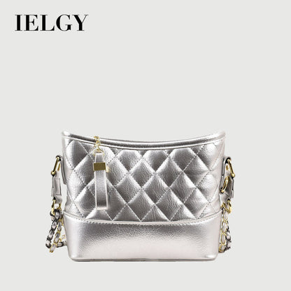 Ielgy Ladies Popular Silver Chain Bag Trendy High-End Texture Niche Diagonal Stray Bag