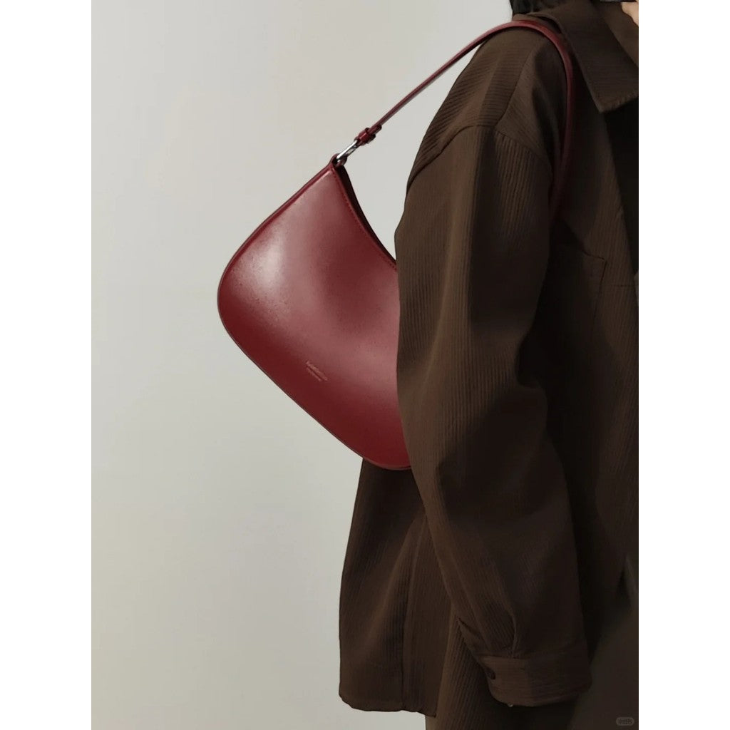 Ielgy One-Shoulder Underarm Baguette Bag Fashion Red Bridal Bag