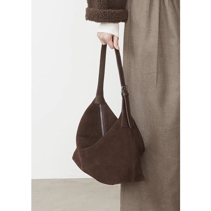 Ielgy Portable Suede Frosted Tote Bag Autumn Winter High-End Retro One-Shoulder Armpit Dumpling Bag