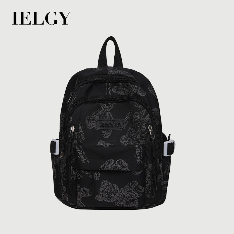 Ielgy Ladies Backpack Reflective Bear Casual Backpack College Student Travel Small Backpack