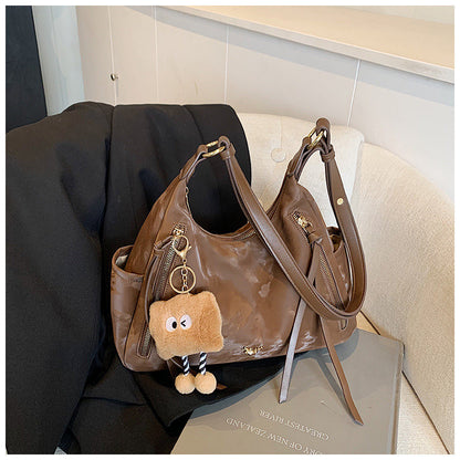 Ielgy High-End Commuter Retro Large-Capacity Autumn Winter All-Match One-Shoulder To