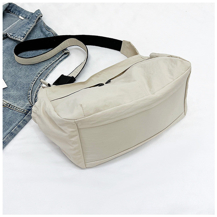 Ielgy Nylon Tote Bag Korean Version Solid Color Underarm Bag Large Capacity Simple Casual Shoulder Bag