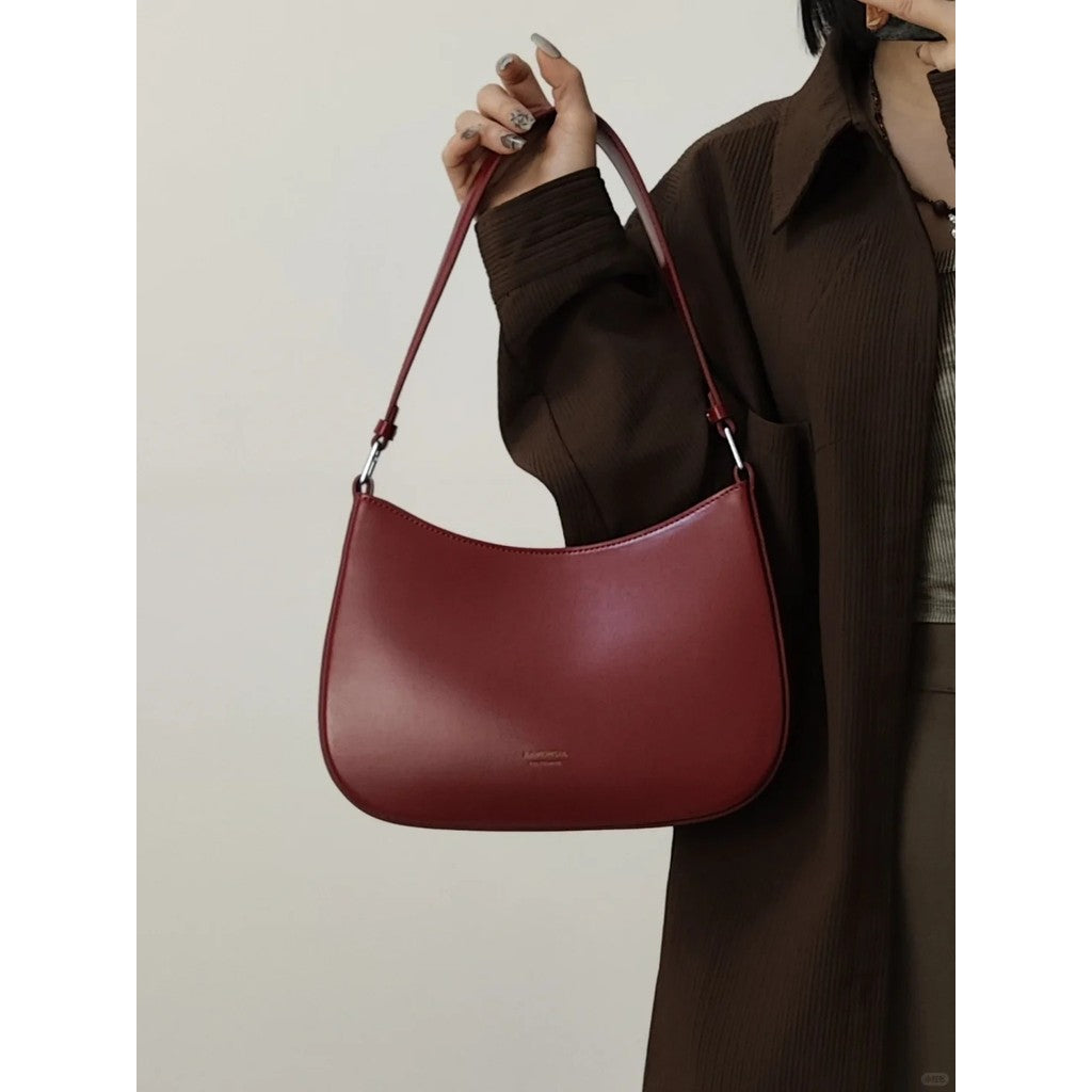 Ielgy One-Shoulder Underarm Baguette Bag Fashion Red Bridal Bag