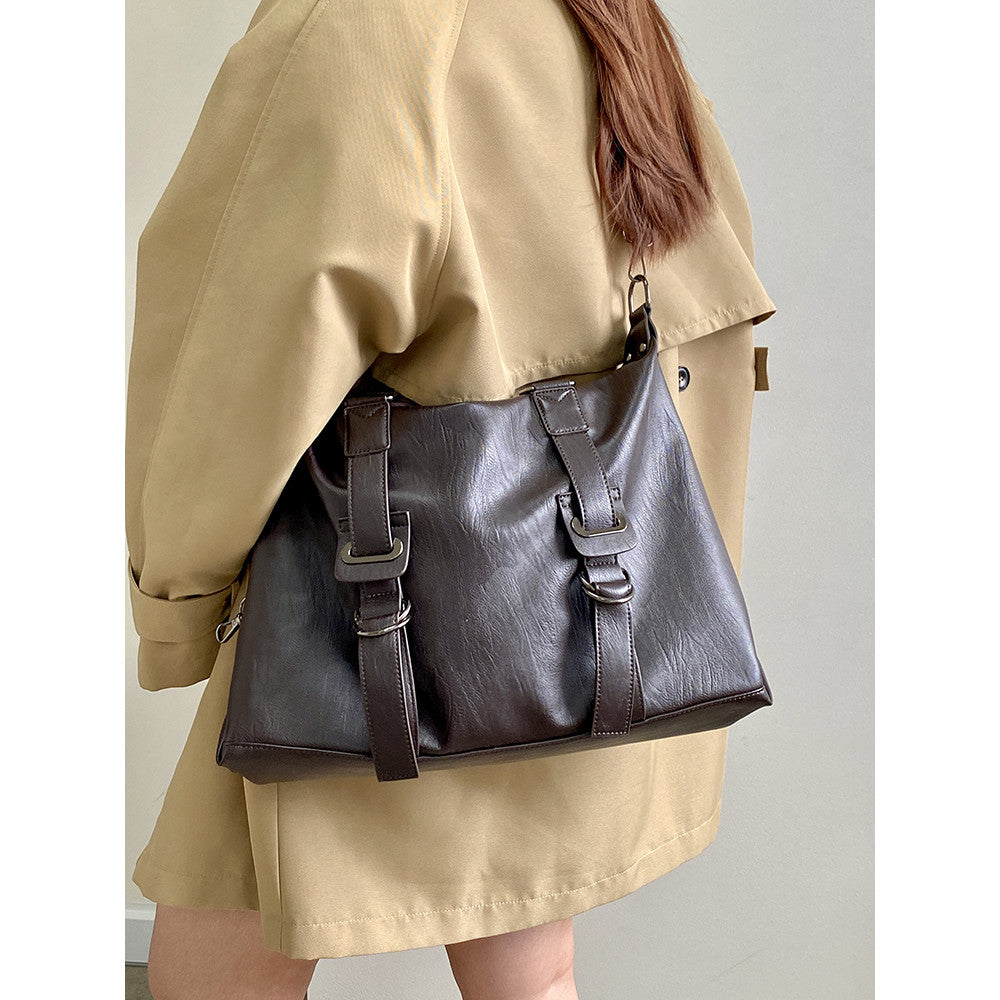 Ielgy Female Bag American Retro One-Shoulder Messenger Portable Tote Bag Large Capacity Bag