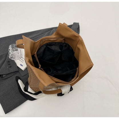 Ielgy Korean Version Work Commuter Large Capacity Bag Autumn Winter Retro Fashion Tote Bag