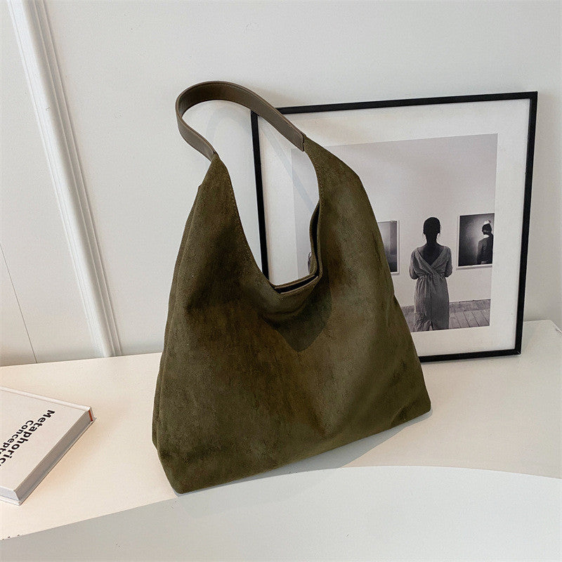 Ielgy Ladies Large Capacity Fashion Retro Flannel Bucket Bag