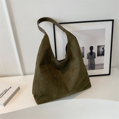 Ielgy Ladies Large Capacity Fashion Retro Flannel Bucket Bag