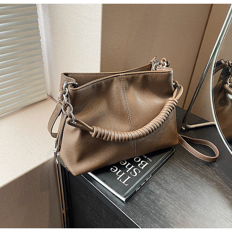 Ielgy Retro Bag Large Capacity All-Match Casual Cross-Body Portable Work Commuter Tote Bag