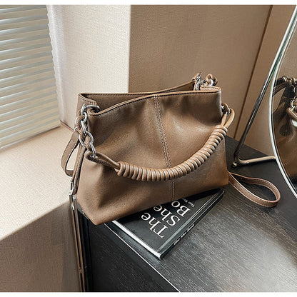 Ielgy Retro Bag Large Capacity All-Match Casual Cross-Body Portable Work Commuter Tote Bag