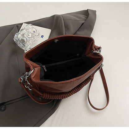 Ielgy Retro Bag Large Capacity All-Match Casual Cross-Body Portable Work Commuter Tote Bag