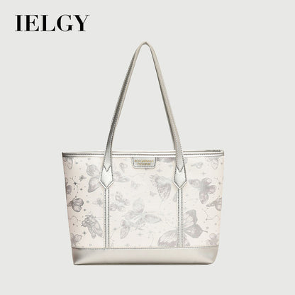 Ielgy Casual All-Match Butterfly One-Shoulder College Students Class Commuter Tote Bag Large Capacity