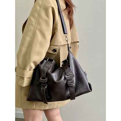 Ielgy Female Bag American Retro One-Shoulder Messenger Portable Tote Bag Large Capacity Bag