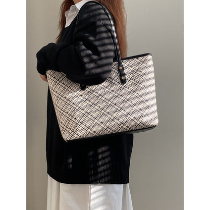 Ielgy Retro All-Match Commuter Large-Capacity Tote Bag Shoulder Handbag