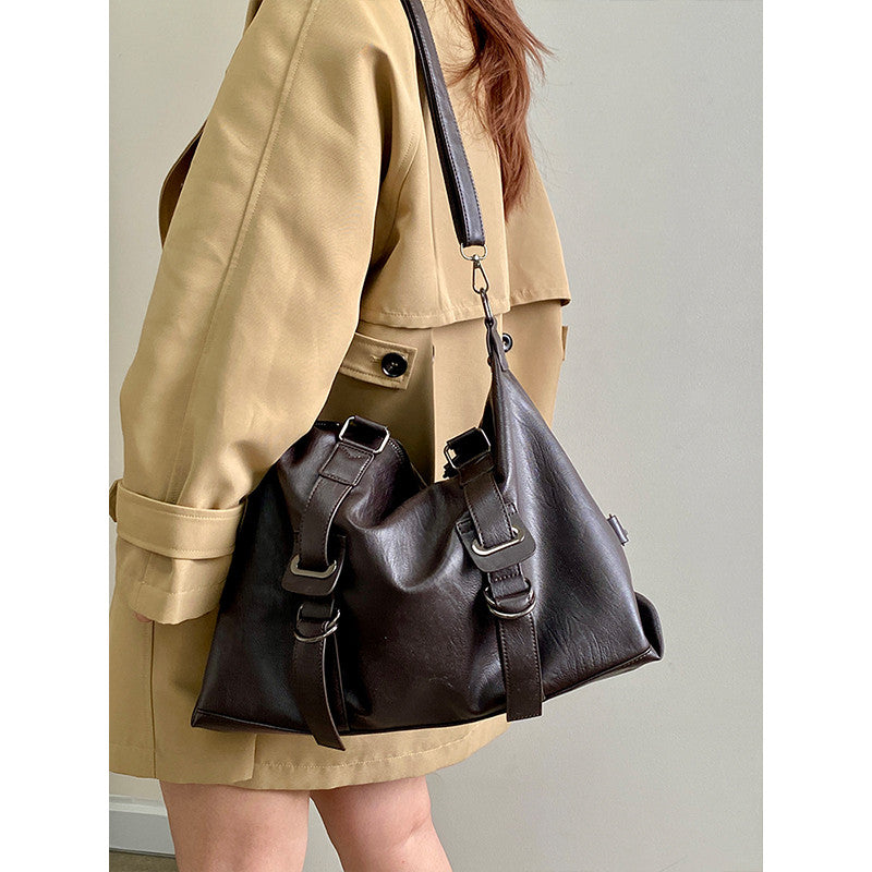Ielgy Female Bag American Retro One-Shoulder Messenger Portable Tote Bag Large Capacity Bag