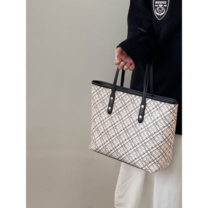 Ielgy Retro All-Match Commuter Large-Capacity Tote Bag Shoulder Handbag