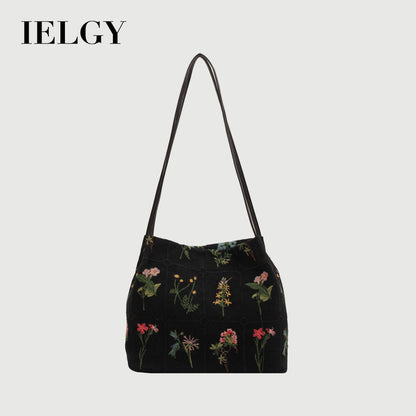 Ielgy Large-Capacity All-Match Canvas Casual Shoulder Bag High-End Sense Class Commu