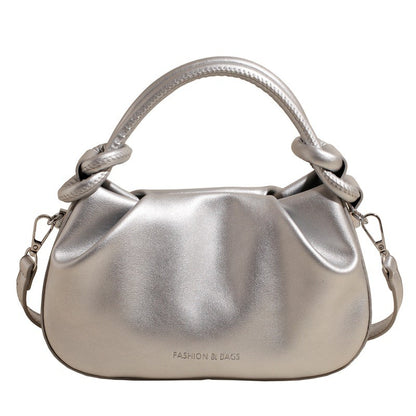 Ielgy Korean Style High-End All-Match Dumpling Bag Autumn Winter Pleated Cross-Body Handbag