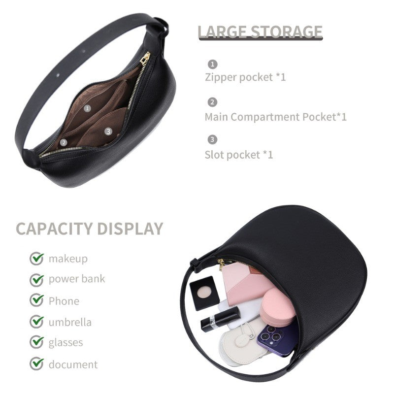 Ielgy Half Moon Bag Adjustable Portable Cross-body One-shoulder Crescent Bag
