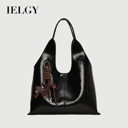 Ielgy Red Casual Bag Fashion Shoulder Bag Large Capacity Commuter Tote Bag
